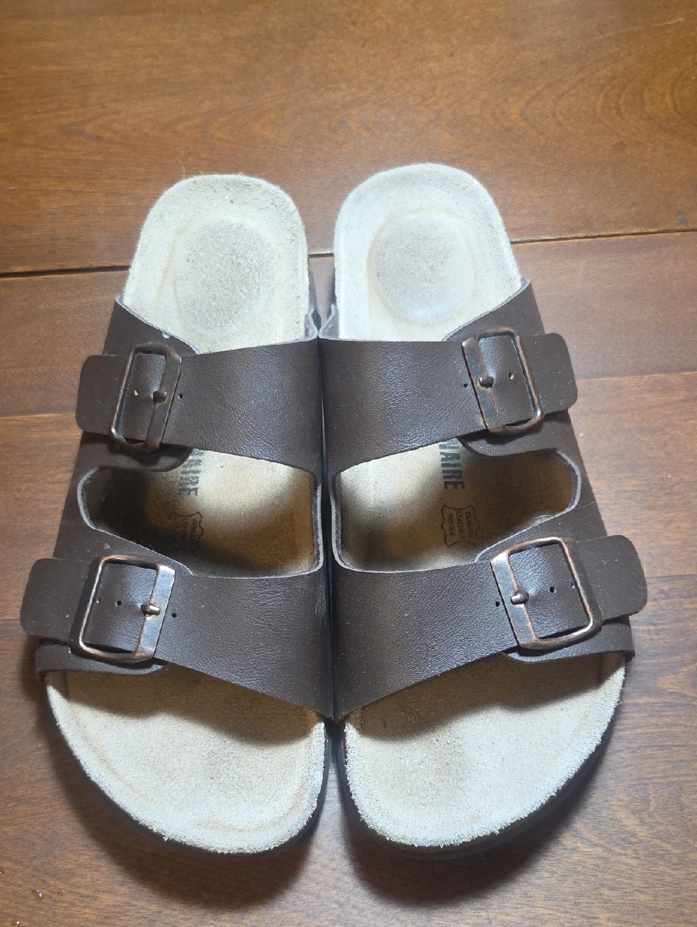 Cushionaire Mens Size 10 - Ladies Size 12 Cork Platform Sandal Brown